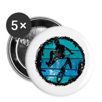BMX Trick Silhouette - Buttons small 1''/25 mm (5-pack) - white - Front