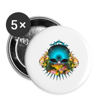 Mysteriöser Außerirdischer - Buttons klein 25 mm (5er Pack) - Weiß - Vorne