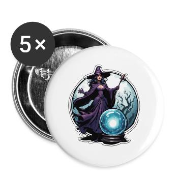Witch / Magic / Witch Ritual / Fairy Tale / Spell - Buttons small 1''/25 mm (5-pack) - white - Front