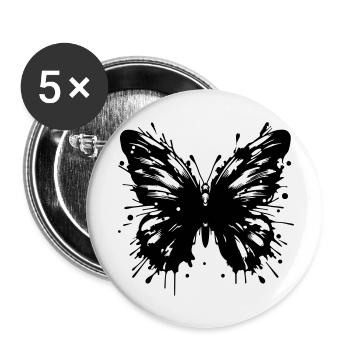 Schmetterling - Buttons klein 25 mm (5er Pack) - Weiß - Vorne