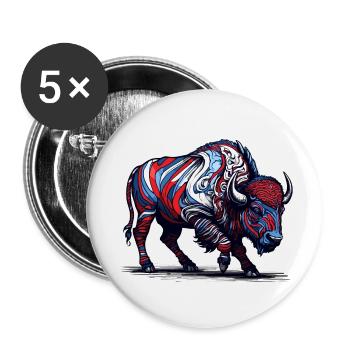 Couleur Buffalo - Lot de 5 petits badges (25 mm) - blanc - Devant