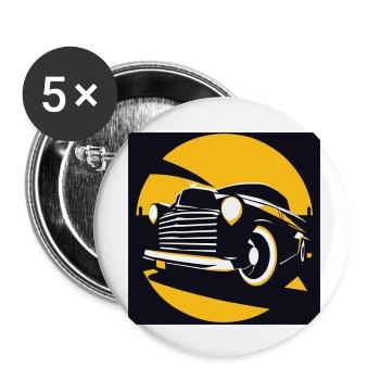 rockabilly v8 motor - Buttons klein 25 mm (5er Pack) - Weiß - Vorne