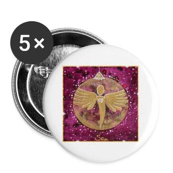 Boule de Noël Angel Magic Sonja Ariel von Staden - Lot de 5 petits badges (25 mm) - blanc - Devant