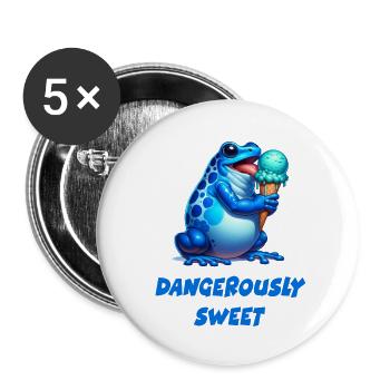 Pfeilgiftfrosch Frosch Kröte Design - Buttons klein 25 mm (5er Pack) - Weiß - Vorne