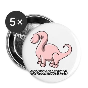 pénis dino cockasaurus penisaurus dickosaurus - Lot de 5 petits badges (25 mm) - blanc - Devant