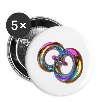 Trois anneaux - Lot de 5 petits badges (25 mm) - blanc - Devant