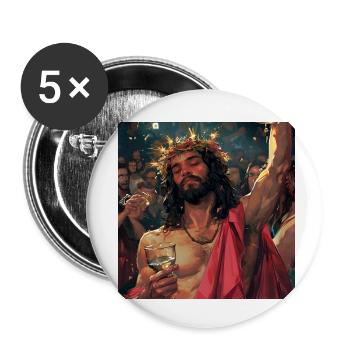 Jesus celebrates - Buttons small 1''/25 mm (5-pack) - white - Front