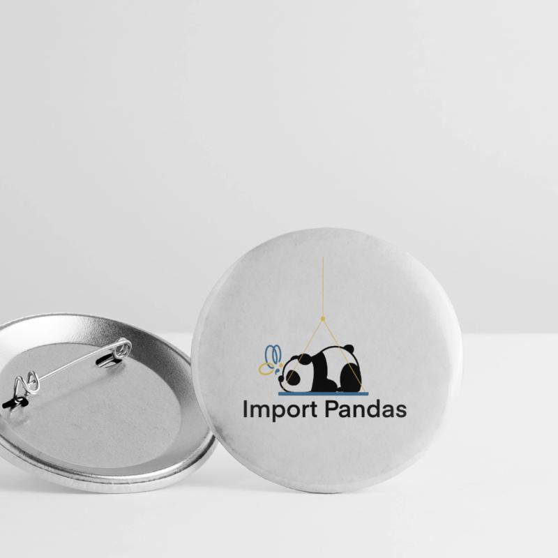 Import Pandas Python Joke Proggramer Buttons small 1''/25 mm (5-pack)