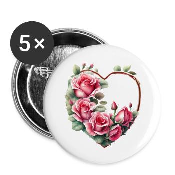 Flowers, Mother's Day, Roses, Gift, Flower, Garden - Buttons small 1''/25 mm (5-pack) - white - Front