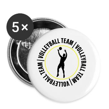 Joueurs de club de l’équipe de volley-ball - Lot de 5 petits badges (25 mm) - blanc - Devant