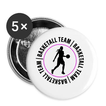 Basketball Team Verein Frau - Buttons klein 25 mm (5er Pack) - Weiß - Vorne