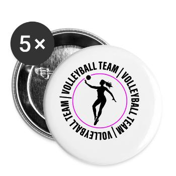 Volleyball Team Verein Spielerin - Buttons klein 25 mm (5er Pack) - Weiß - Vorne