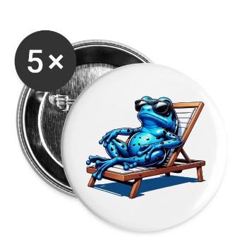 Poison arrow frog design - Buttons small 1''/25 mm (5-pack) - white - Front