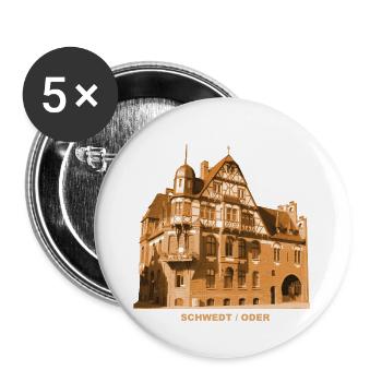Savonnerie Schwedt ou Stadtmühle Brandebourg - Lot de 5 petits badges (25 mm) - blanc - Devant