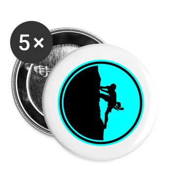 Climbing, Mountaineering, Silhouette, Circle - Buttons small 1''/25 mm (5-pack) - white - Front