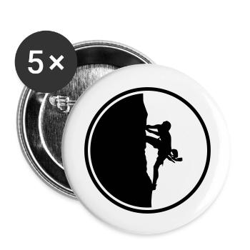 Climbing, Mountaineering, Silhouette, Circle - Buttons small 1''/25 mm (5-pack) - white - Front