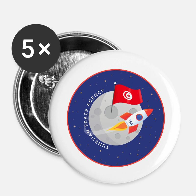 Tunisia Space Agency - Buttons small 1''/25 mm (5-pack) - white
