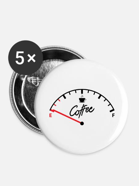 Kaffee-Station - Buttons klein 25 mm (5er Pack) - Weiß