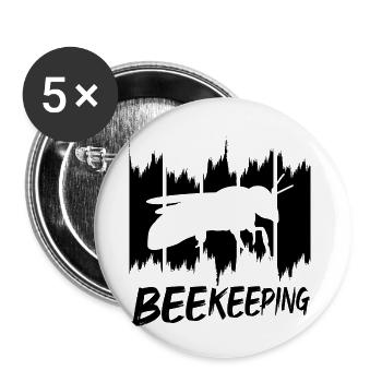 Beekeeping - Buttons small 1''/25 mm (5-pack) - white - Front