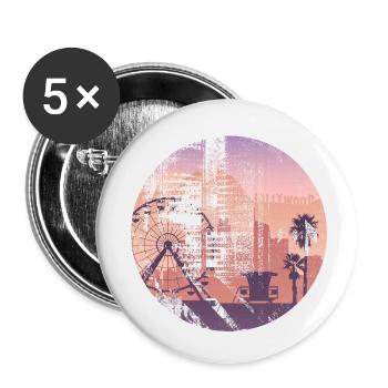 Los Angeles Kalifornien Reisestadt USA Amerika - Buttons klein 25 mm (5er Pack) - Weiß - Vorne