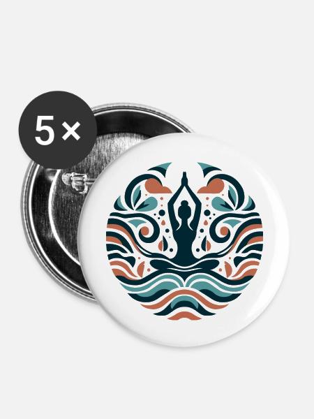 Yoga - Buttons klein 25 mm (5er Pack) - Weiß
