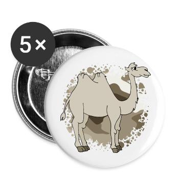 Chameau - Lot de 5 petits badges (25 mm) - blanc - Devant