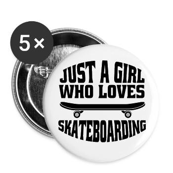 Skateboard Skaten Skate-Fan Skateboarding Skater - Buttons klein 25 mm (5er Pack) - Weiß - Vorne