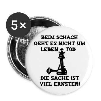 Cooles Schachmotiv - Buttons klein 25 mm (5er Pack) - Weiß - Vorne