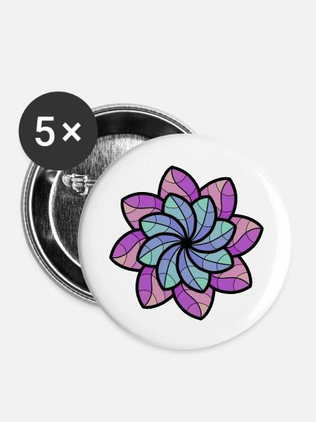 Blüte - Buttons klein 25 mm (5er Pack) - Weiß