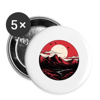 Montagnes de pleine lune - Lot de 5 petits badges (25 mm) - blanc - Devant