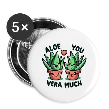 Aloe you vera much - Buttons small 1''/25 mm (5-pack) - white - Front