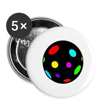 diskokugel - Buttons klein 25 mm (5er Pack) - Weiß - Vorne