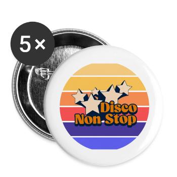 Non-Stop-Disco! Non-Stop-Disco - Buttons klein 25 mm (5er Pack) - Weiß - Vorne