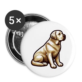 Labrador Retriever - Buttons klein 25 mm (5er Pack) - Weiß - Vorne