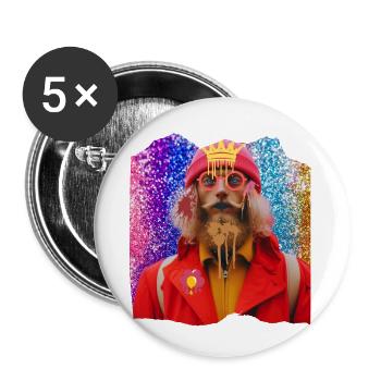 Trendy colorful man - Buttons small 1''/25 mm (5-pack) - white - Front