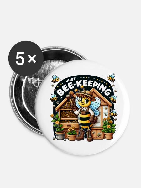 Just Bee-Keeping - Buttons klein 25 mm (5er Pack) - Weiß
