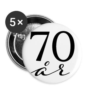 70 ans - Lot de 5 petits badges (25 mm) - blanc - Devant