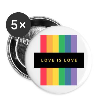 L’amour de toutes les couleurs ! LGBTQ+ - Lot de 5 petits badges (25 mm) - blanc - Devant