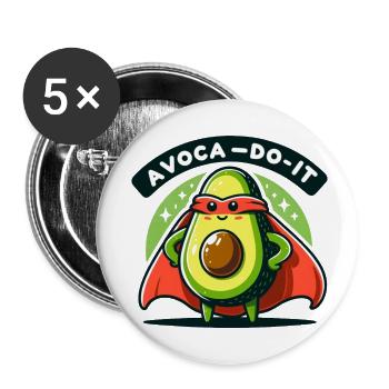 Avoca-Do-It - Buttons klein 25 mm (5er Pack) - Weiß - Vorne