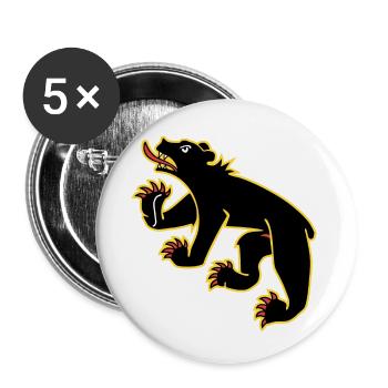 Drapeau de Berne - Lot de 5 petits badges (25 mm) - blanc - Devant