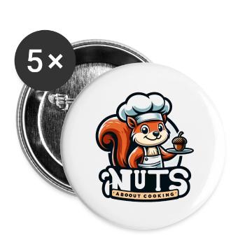 Nuts about Cooking - Buttons klein 25 mm (5er Pack) - Weiß - Vorne