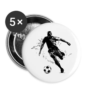 Soccer player kicks a soccer ball - Buttons small 1''/25 mm (5-pack) - white - Front