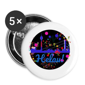 düsseldorf,skyline,helau,konfetti,karneval,bunt - Buttons klein 25 mm (5er Pack) - Weiß - Vorne