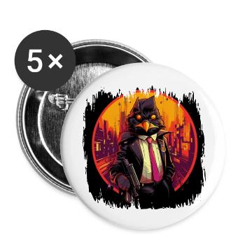 Gentoo Pingouin Drôle Joyeux Humour Danseur - Lot de 5 petits badges (25 mm) - blanc - Devant