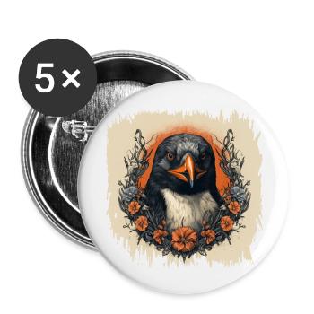 Pingouin dansant présente déclaration Cool - Lot de 5 petits badges (25 mm) - blanc - Devant