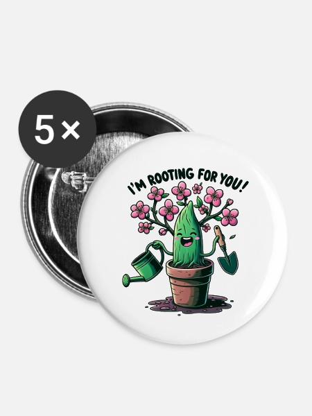 I'm Rooting for You - Buttons klein 25 mm (5er Pack) - Weiß