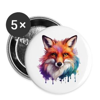magic fox - Buttons klein 25 mm (5er Pack) - Weiß - Vorne