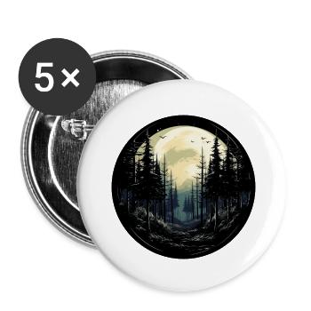 Forest night - Buttons small 1''/25 mm (5-pack) - white - Front
