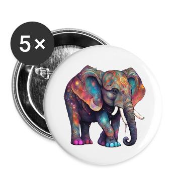 magic elephant - Buttons klein 25 mm (5er Pack) - Weiß - Vorne