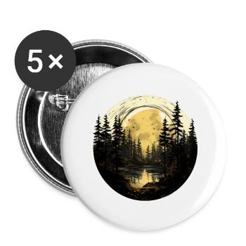 Night in the Forest - Buttons small 1''/25 mm (5-pack) - white - Front